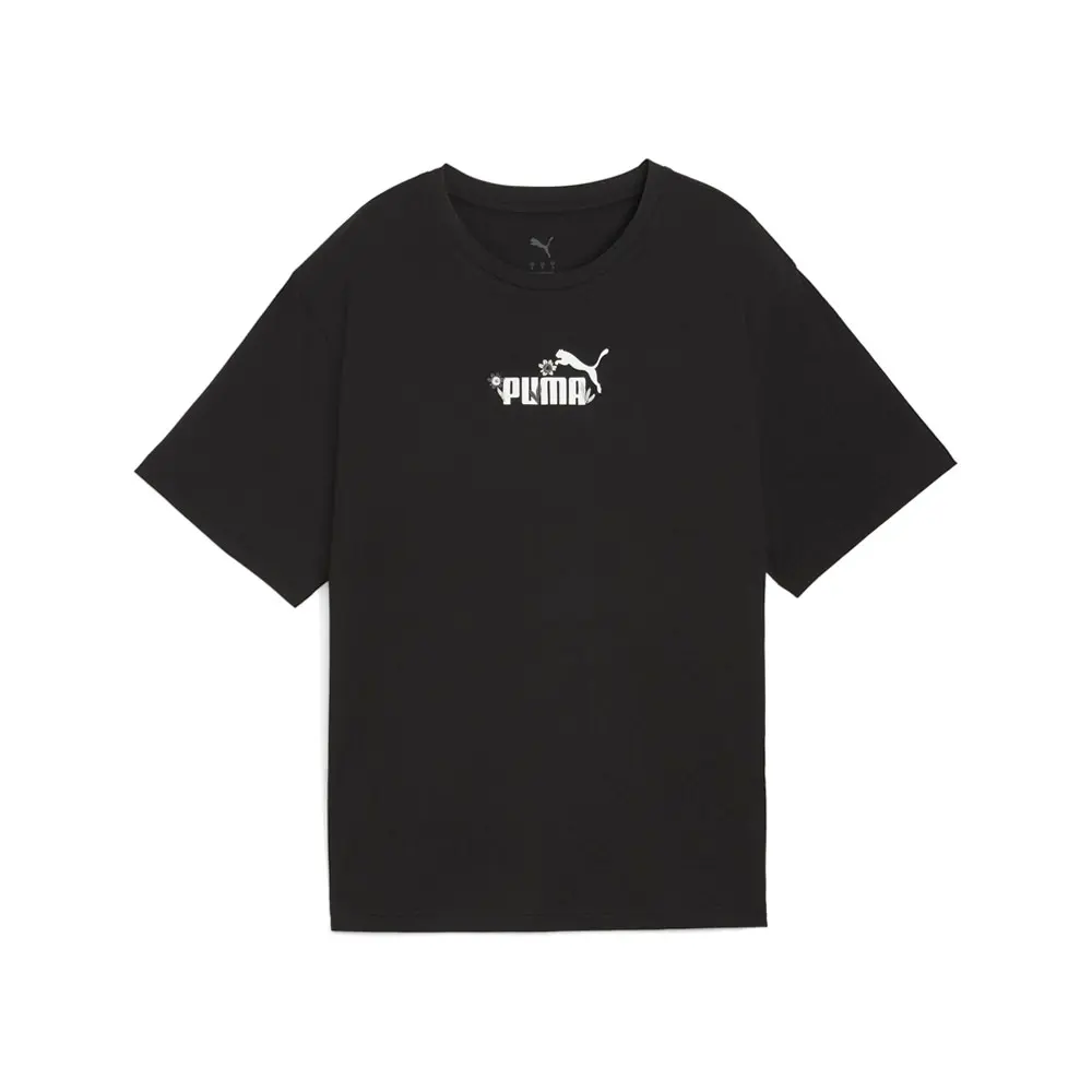 PUMA Womens Essentials Nature 2.0 Tee Casual Tops Casual - Black