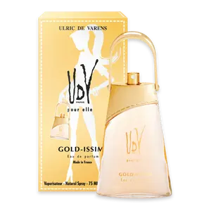 Ulric De Varens Gold-issime Eau De Parfum for Women- Alluring, Sexy, Charming Scent - Notes of Orange Blossom, Wood Sandalwood, & Cotton Flower- Feminine & Enchanting- 2.5 Fl Oz