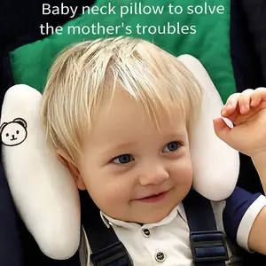 Baby Travel Pillow Neck and Head Support Pad with Cartoon Pattern, Infant Car Seat and Stroller Essential, Must-Have for Outings