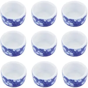 DQITJ 9 Pcs Spider Micro Ceramic Water Bowl, Hermit Crab Mini Dish for Spider Tarantula Hermit Crab Millipede Tiny Reptile