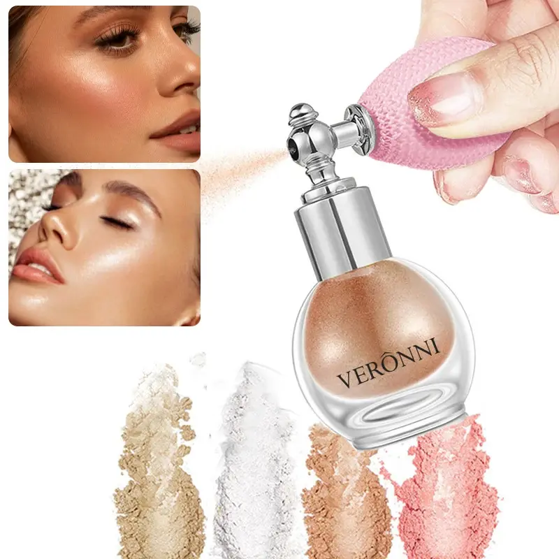 Rose Pink Shimmer Powder Spray, Lightweight Body Highlighter Glitter for a Radiant, Brightening Glow on Face, Hair, and Body, Face/Body/Hair