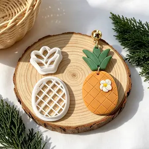 2pcs Summer Pineapple Polymer Clay Earring Cutters, Clay Molds, DIY Jewelry, Pendant Shapes, Cutting Molds, Handmade Tools, Flower shape clay mold, Spring clay mold, clay mold for mother's day, DIY clay mold for mom, Easter Decorations, Easter