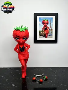 STRAWBERITA- Freefall Studio AI Fruit Drama Produce Posse 3D-Printed Characters for TikTok Shop Exclusive