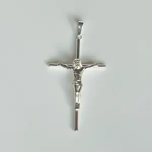 Crucifix Pendant - 2”- Silver 925 , Cross Design, Ideal for Religious Jewelry