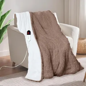 Electric Blanket - Heated Blanket with 6 Heating Levels, 4 Hour Auto Off, Ultra Soft, Overheat Protection, ETL Certified (Brown, 50"X60")