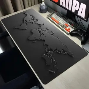 Black and gray gradient map design Mouse Pad Desk Mats Stitched Edge Durable Non-Slip Gaming pads tapis souris משטח לעכבר מחשב