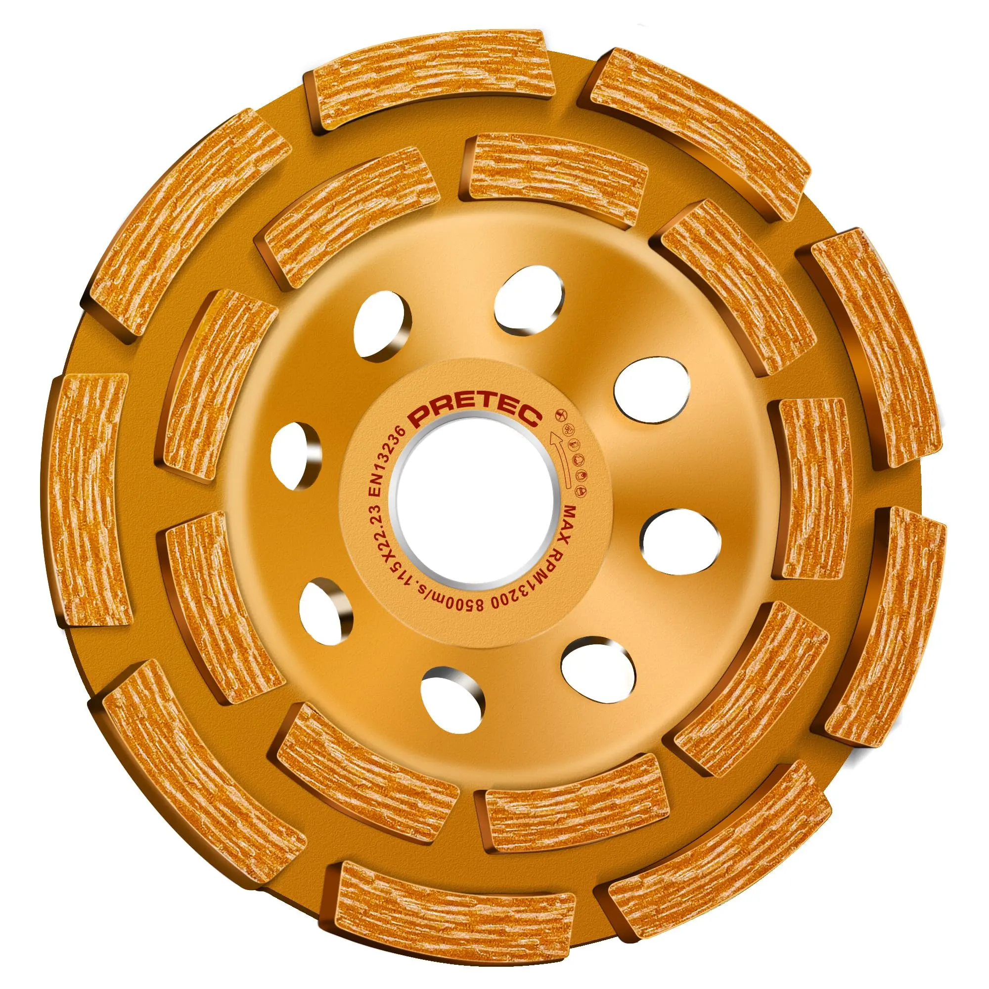 4 1/2 inch Concrete Grinding Wheel, 18-Segment Double Row Diamond Grinding Wheel with 7/8" Arbor for Angle Grinder, Diamond Grinding Wheel for Polishing Concrete, Marble, Granite