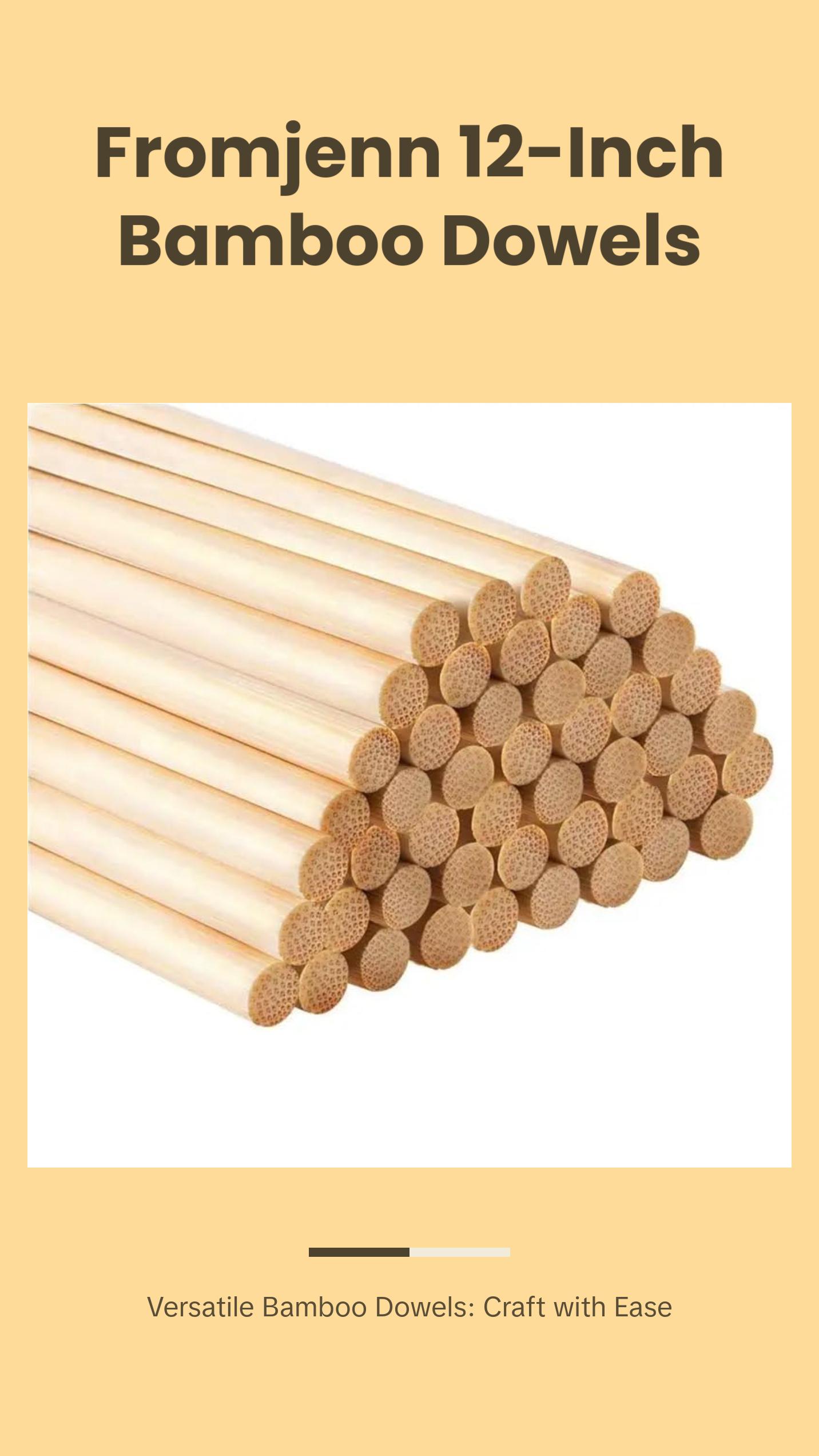 FromJenn Bamboo Cake Dowels for Baking - 12-Inch Rods, 24 Pieces, Ideal for Bakers and Crafts