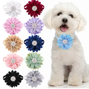 Get your pup party ready!  20pcs Diamond Flower Dog Bowties & Pet Accessories for Small Dogs. Cute Patterns & Dog Bow Ties for Funny Pet Grooming. Adjustable Hair Accessory for Puppy Glow Up & Holiday. Washable 100% Polyester Flower Shapes