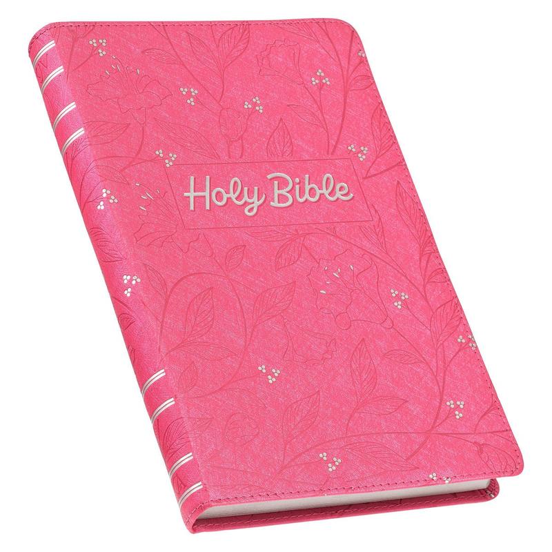 Pearlized Cherry Pink Faux Leather King James Version Gift Edition Bible (Font: 8-point) (No Bible Tabs)