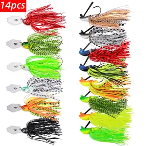 THE WELL KEPT 14pcs Fishing Lures Set Spinner Artificial Bait Skirts Kit Weedless Buzzbait Wobblers for Bass Pike Swimbait Jigs Fishing Bait