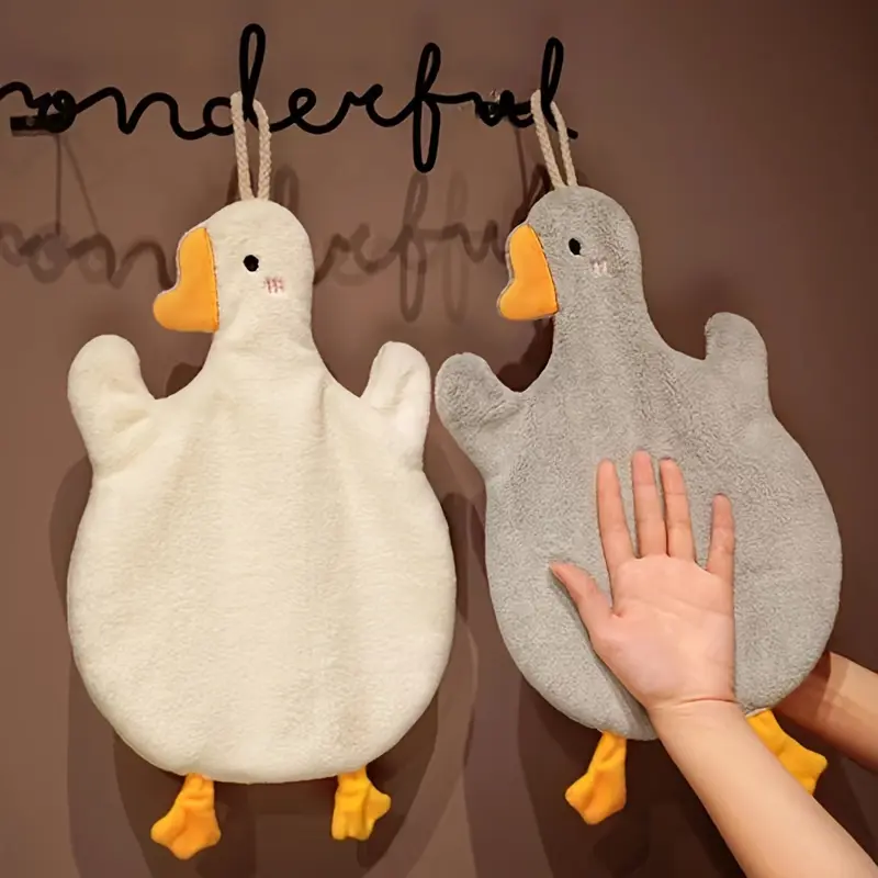 1pc Big Goose Hand Wipe Hanging Style Hand Wipe Small Towel Absorbent Handkerchief