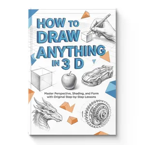 How to Draw Anything in 3D — A step-by-step workbook that teaches perspective, form, and shading in five clean passes