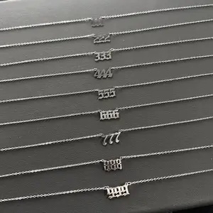 Stainless Steel Angel Number Necklace