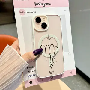 A Protective Case Featuring The Mystical Symbols of Aries And Virgo,Designed for The for iPhone 17 E Air Pro ProMax iPhone16 15 14 Plus 13 12 11 X XS XR,Offering a Magnetic,Drop-Proof, And Scratch-Resistant Experience. It Makes for a Fantastic Gift Option