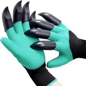 Garden Gloves with Claws, Breathable Gardening Work Gloves for Digging, Claw Gardening Gloves for Planting, Puncture Resistant Garden Gloves Best Gifts for Gardeners Women Men(1 Blue).