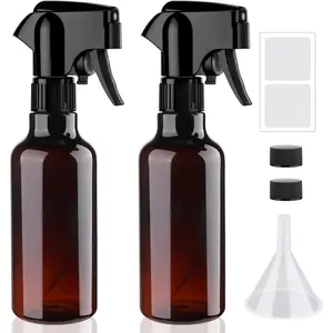 Plastic  Bottles 12oz Mist Spraying Bottle Continuous Mister  Bottle Heavy Duty Empty Water  Bottles for Hair, Cleaning Solutions, ,Essential Oils 2 Pack (Brown-2pcs)
