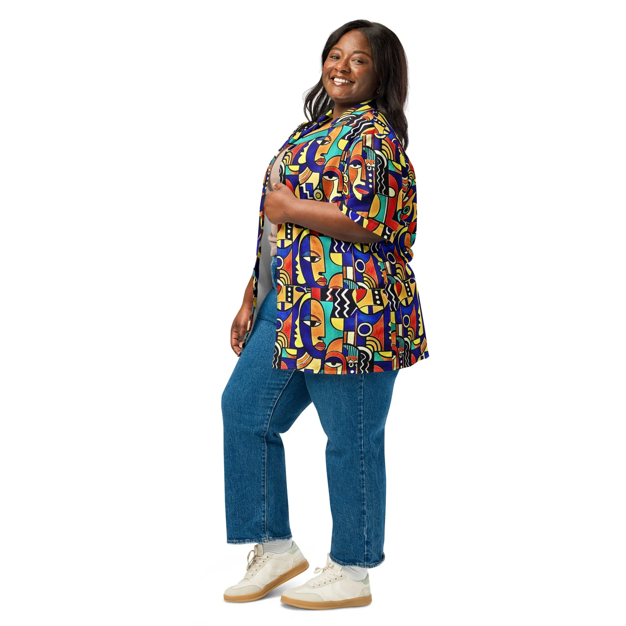 African Print Unisex Button Shirt — Iwa ASAKE-OGE