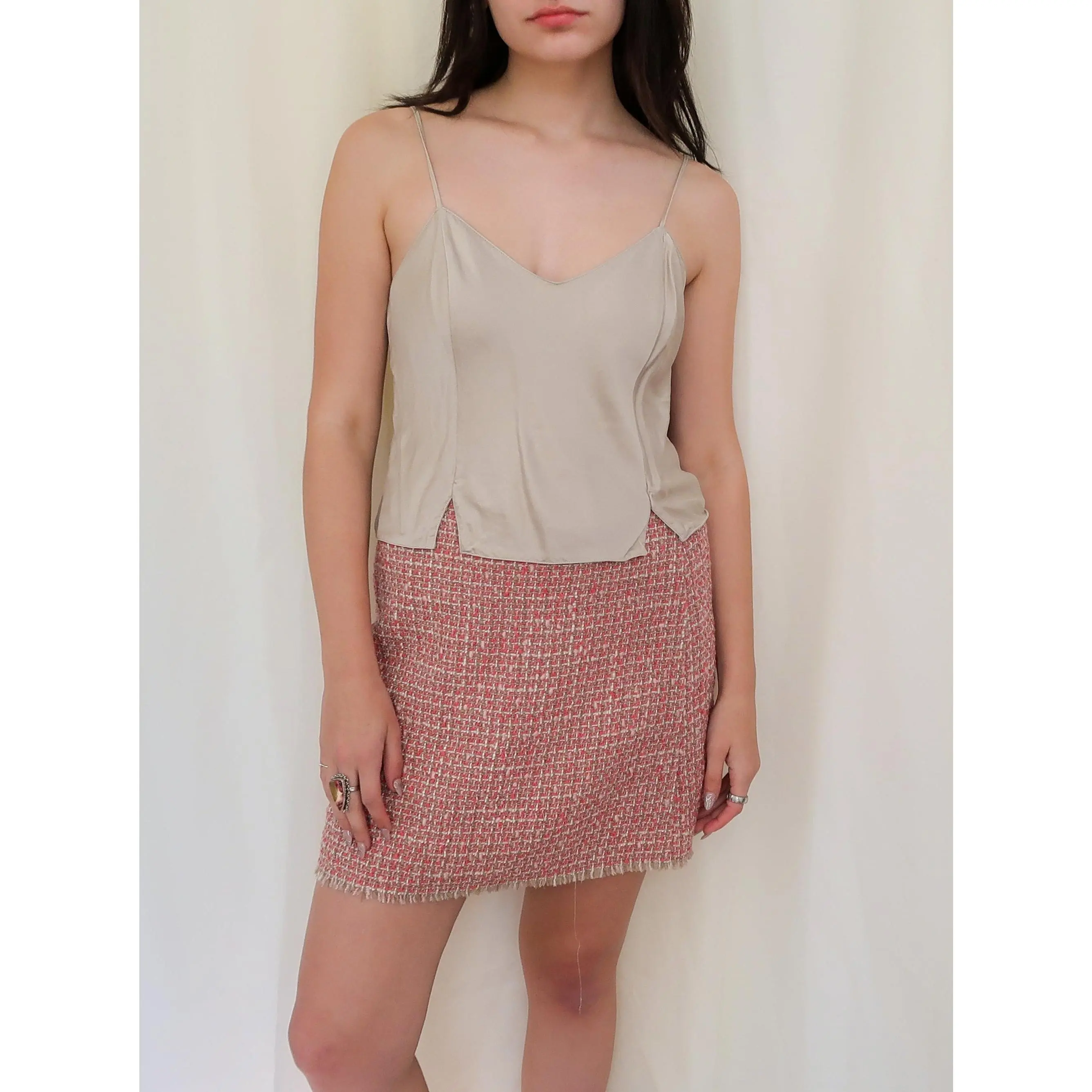 VS 100% SILK CROPPED CAMI FROM EARLY 1990s - (SMALL)