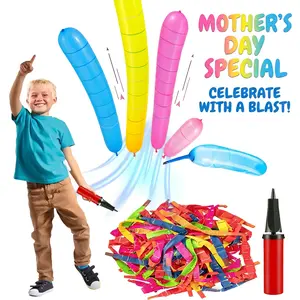 Mother's Day Gifts DealsForYou 100-Pack Rocket Balloons Kit with Aerodynamic Tip & Easy Pump for Outdoor Indoor Party Fun No Refill Needed