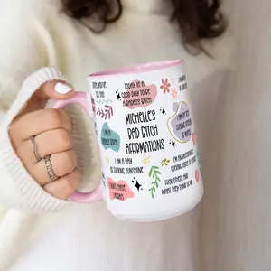 Bad B*Tch Affirmations Funny Mug For Coworkers, Friends, Self Gift, Daily Reminder Cup, Swear Mug, Swear Affirmation, Positive Vibes Mug