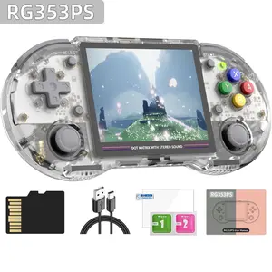 RG353PS Handheld Game Console Linux OS 3.5-inch IPS Screen RK3566 64bit 128G TF Card 4452 Classic Games Built in 3500mAh Battery Support Bluetooth Controller WiFi Online PK HD(RG353PS-White)