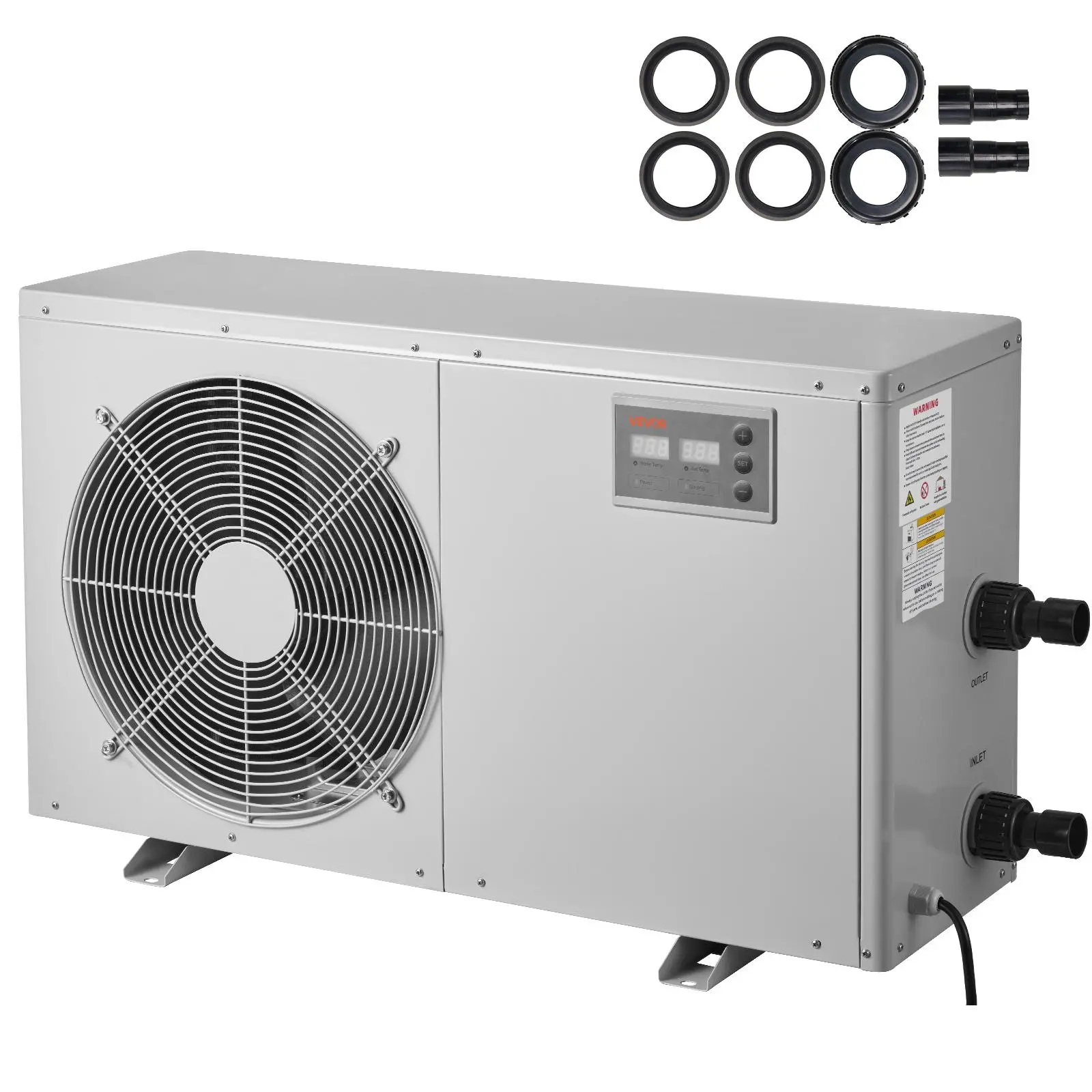 【DealsForYouDays】VEVOR Aquarium Chiller 500 Gallon, 1-1/2 HP Water Chiller for Hydroponics, Fast Cooling for Fish Tank,Axolotl,Coral Reef,Quiet Refrigeration Compressor, Titanium Evaporator,Complete Fittings