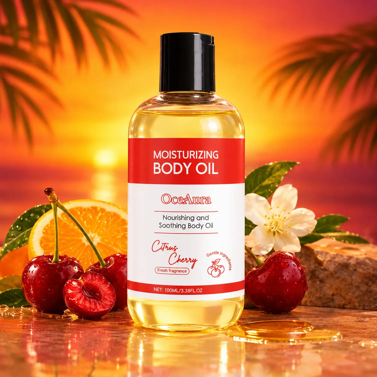 Body Splash - Skin Smoothing Body Oil (Pick Your Scent)!Moisturizing Skincare Oil, Citrus & Cherry Scent, Nourishing Body Moisturizer，Halloween gifts, Christmas gifts