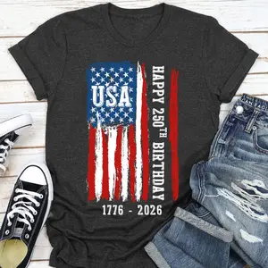 250th Birthday USA Shirt, America Independence Day Tee, 1776-2026 Patriotic Shirt, 4th of July T-Shirt, Semiquincentennial Gift, US Pride
