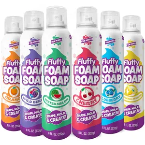 Fluffy Foam Soap, Variety 6 Pack | Shape, Mold & Create Bath Art with Soft Bath Foam for Kids | Gentle, Cleansing Kids Bath Soap | Easy-to-Use Spray Nozzles | Fruity, Fun Bath Colors