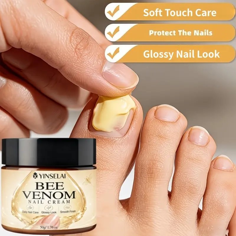 Honey Nail Cream, Daily Hand Foot Nail Care, Smooth Glossy Shiny Nails, Easy-To-Use Moisturizing Nail Treatment, Hydrating Nail Balm, Moisturizer
