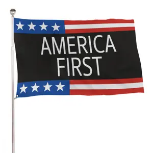 America First Flag FREE SHIP Freedom Save America Republican Conservative Democrat Liberal Political Sign Poster Usa 3x5' Single Side America First Wall Tapestry Black With American Flag Design And Stars Stripes Pattern For Living Room Bedroom Home Decor