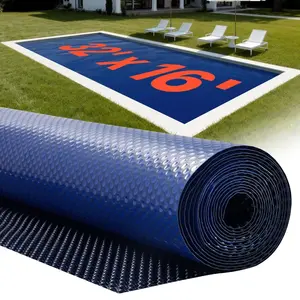 VEVOR Solar Pool Cover, 32x 16 ft Pool Bubble Cover, 16 Mil Pools Solar Blanket with Dual Heat-Locking Air Layer for Pools, Daytime Heat Absorption, Nighttime Heat Retention, Blue Silver, Cuttable