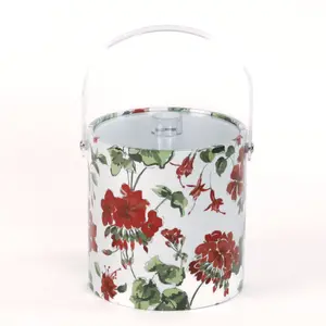 Cottage Grove Red Geranium 3-Quart Acrylic Ice Bucket
