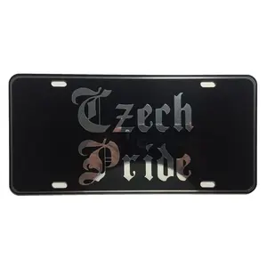 CustoMonsterDesigns Czech Pride Heavy Duty Aluminum License Plate