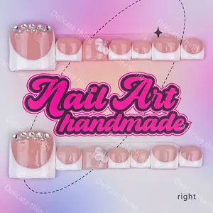 Delicate thing Y2K hand-made press-on toenails four sizes to choose from (XS/S/M/L) Suitable for beach vacations and sandy beaches Handmade Nails Handmade Reusable Nails