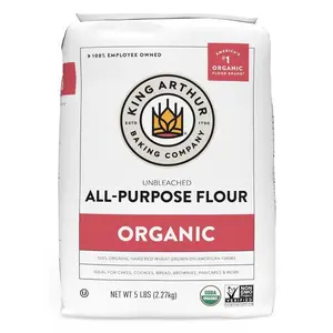 King Arthur 100% Organic All-Purpose Flour, Unbleached, 5 lb Bag - Non-GMO Project Verified, No Preservatives
