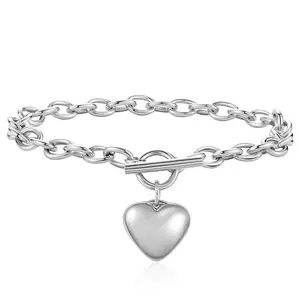 genuine certificate Ladies 925 silver shiny zircon heart-shaped  with adjustable chain - luxury fashion jewelry  cute bracelets