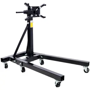 Hardware Folding Engine Stand 2000 LBS Capacity Motor Hoist 360 Degree Adjustable Mounting Head Dolly Mover Auto Repair Rebuild Jack,black