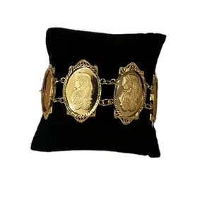 Traditional gold plated coin bracelet