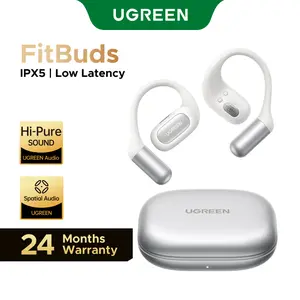 UGREEN HiTuneS7 Open Ear Headphones, Ultra-Light Comfortable Wireless Earbuds, Thinnest Earhooks, Bluetooth 5.4, Clear Audio, 28 HRS Playtime, IPX5 Waterproof Earphones (White),tiktokshopstockup,mothersdaygift