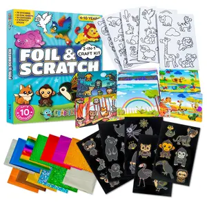 Craftikit Animal Foil & Scratch Art Paper Craft Kit for Kids | Kids Craft Kit | Screen-Free Arts & Crafts Activity Ages 4-10