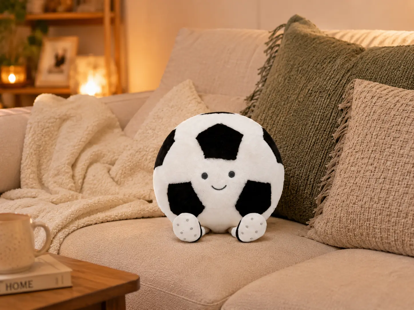 Jellycat Amuseables Soccer Ball Plush Toy, Soft Football Stuffed Animal, Cute Sports Plushie, Birthday Gift for Kids and Soccer Fans