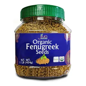 Jiva Organics Organic Fenugreek Seeds Whole 1 Pound Jar - Methi Seed for Cooking, Sprouting & Beauty Care