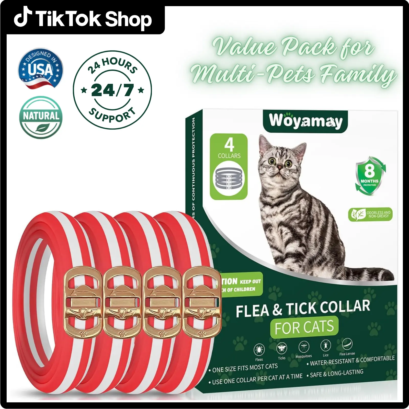 Red Cat Collar Golden Buckle