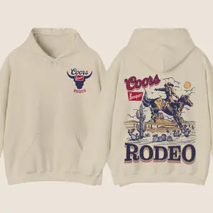 Coors Western Cowboy Hoodie, Vintage 90s Graphic Western Hoodie, Rodeo Oversize Cowboy Hoodie