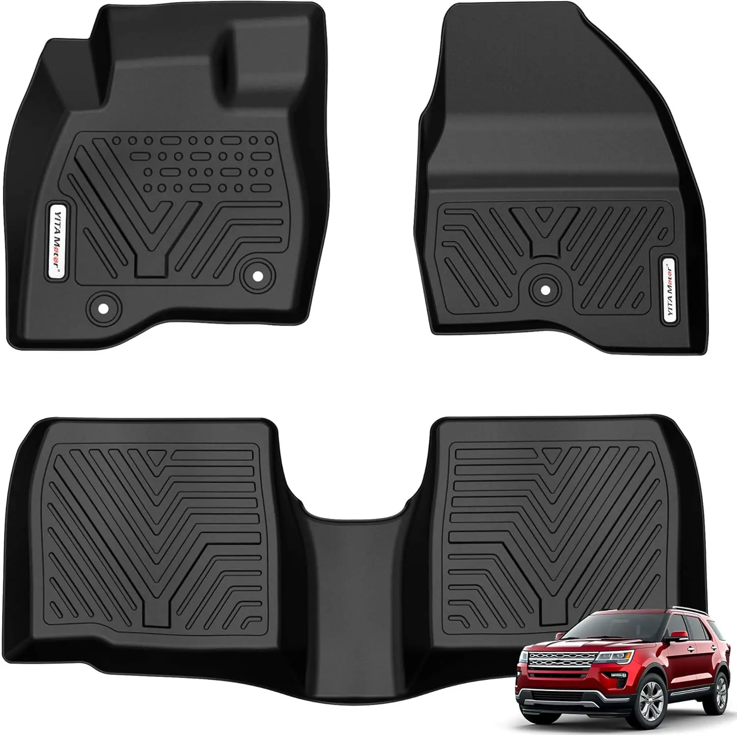 YITAMOTOR Custom Fit Floor Mats for 2015-2019 Ford Explorer Pet-Friendly Design