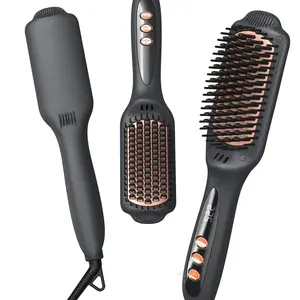 Electric Hair Straightener Brush, 1 Count MCH Fast 20s Heating Tech Hair Straightening Brush, Anti-scald Hair Styling Tool for Home & Salon Use