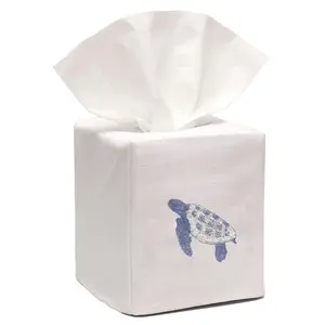 Tissue Box Cover, Sea Turtle (Blue)