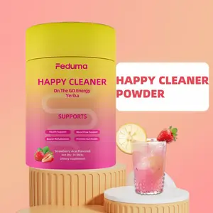 Feduma Happy Cleaner Cutting Drink Mix | Berberine | Chromium | 5-HTP | Yerba Mate | Magnesium | Strawberry Acai | 30 Servings